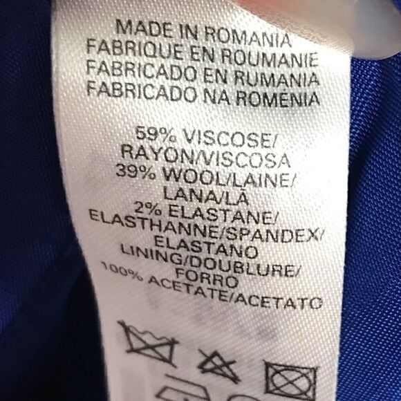 French Connection Blue Wide Deep V-Neck Mini Dress - Picture 4 of 4